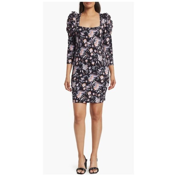 Ted Baker Dracena Floral Puff Ruched Sleeve Square Neck Mini Dress Size S (3) - Picture 11 of 11